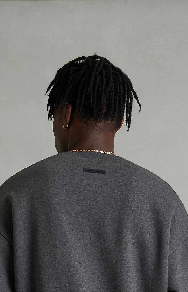 Fear of God ESSENTIALS Charcoal Heather Embossed Classic Crew Neck Sweatshirt
