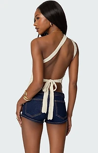 Edikted Codi Backless Asymmetric Knit Top