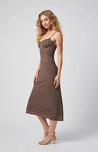 Beverly and Beck Daisy Floral Tie Front Midi Dress