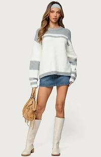 Edikted Nogah Stripey Oversized Sweater