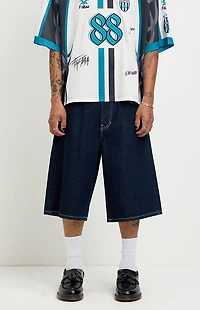 Pacsun Austin Extreme Baggy Jean Shorts Dark Blue