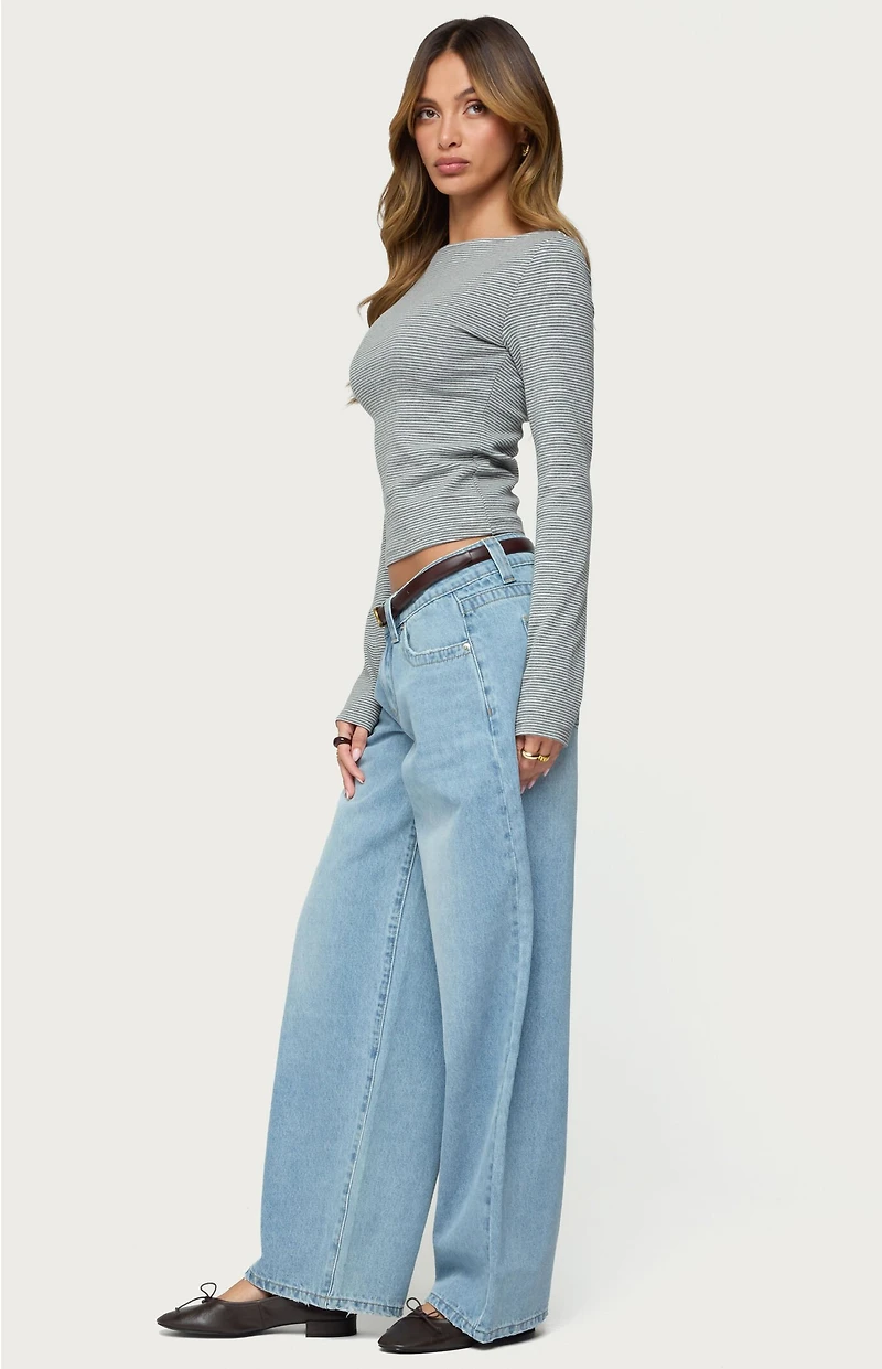 Edikted Loria Striped Boat Neck Top