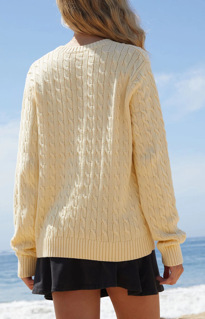 John Galt Yellow Cable Knit Sweater