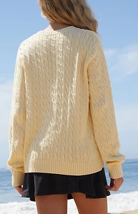 John Galt Yellow Cable Knit Sweater