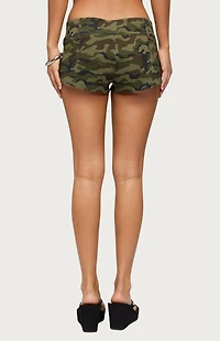 Edikted Camo Craze Stretch Micro Shorts