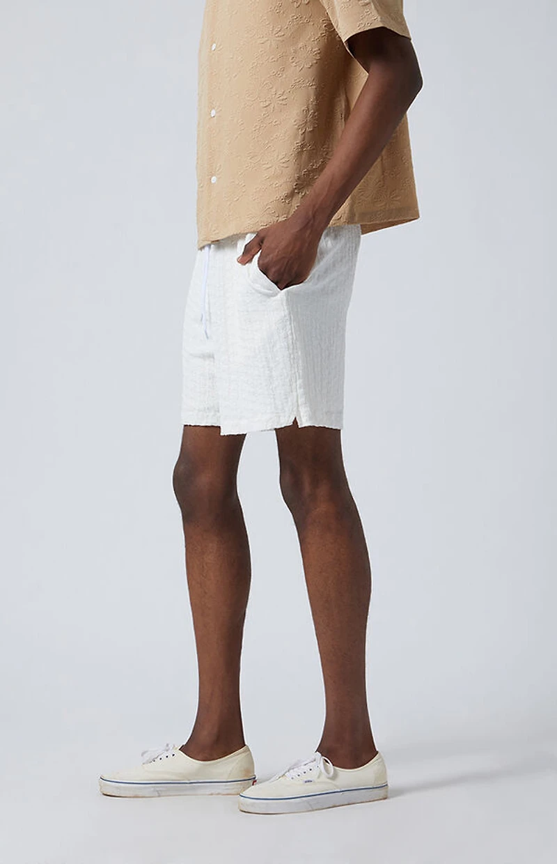 Pacsun Cream Pointelle Textured Shorts