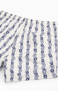 Pacsun Blue Flower Stripe 4.5" Swim Trunks