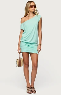 Edikted Marya Off Shoulder Ruched Mini Dress