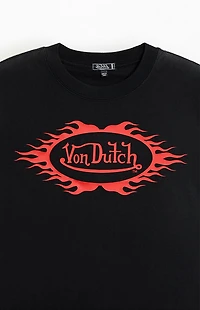 Von Dutch Flame Logo Cropped T-Shirt