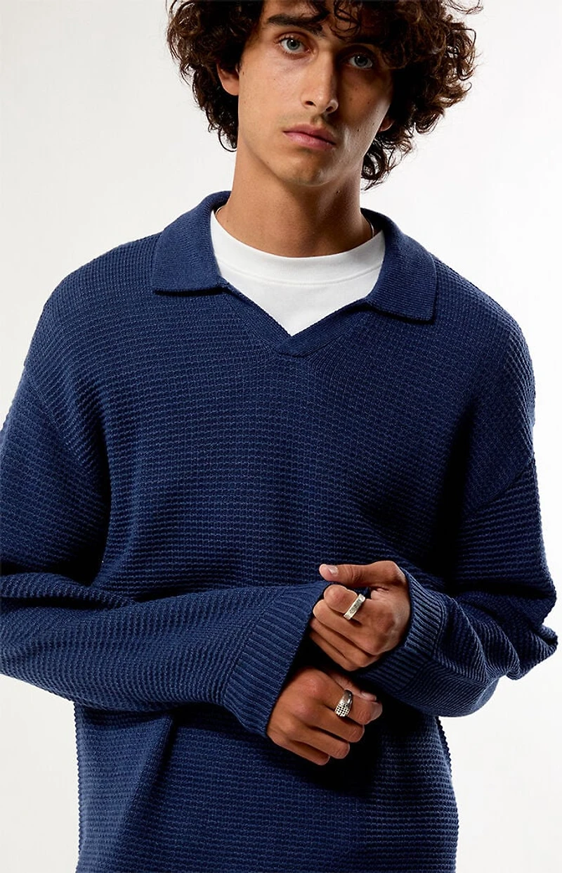 Pacsun Navy Vaughn Polo Sweater