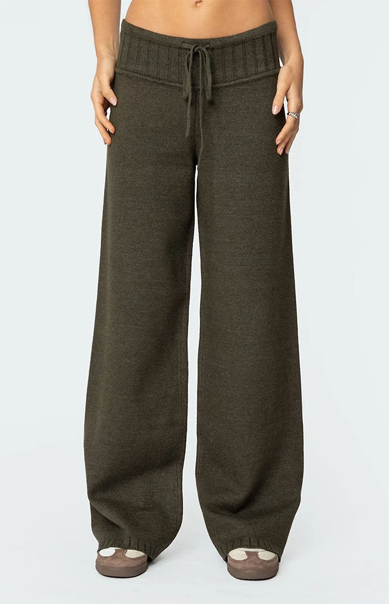 Edikted Russell Straight Leg Knit Pants