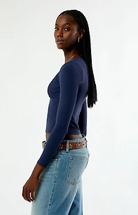 Your Favorite Gianna Plunge V-Neck Long Sleeve Top