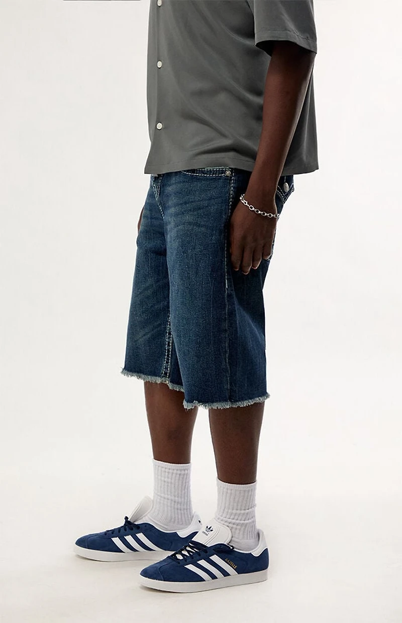 True Religion Vinny Big T Flap Baggy Jean Shorts
