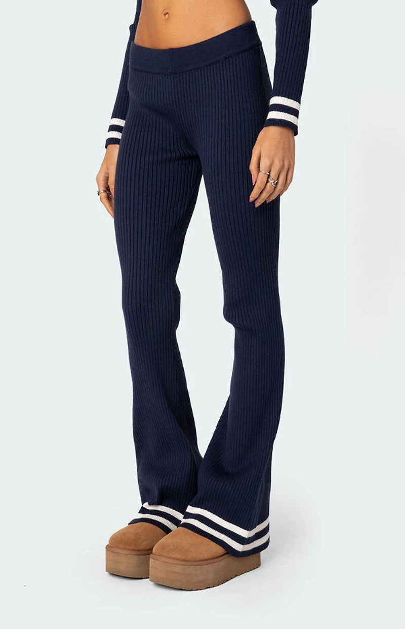 Edikted Pluto Ribbed Flared Pants