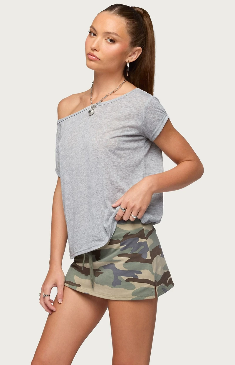 Edikted Amora Off Shoulder Sheer Top