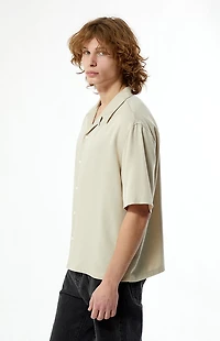 Pacsun Tan Solid Color Oversized Camp Shirt