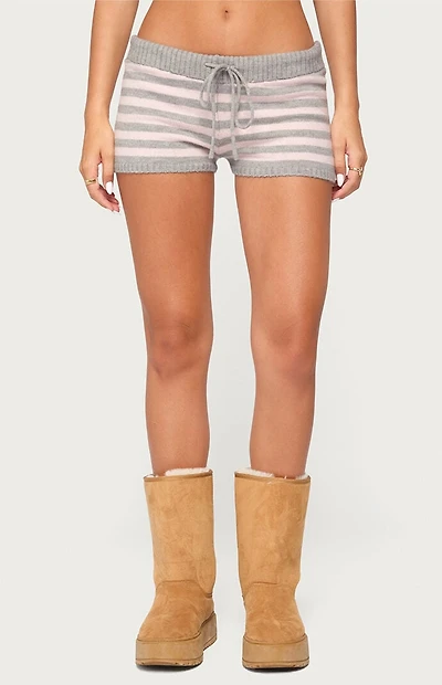 Edikted Abra Striped Knit Shorts