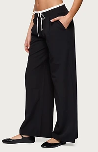 Edikted Pinstripe Peekaboo Drawstring Pants
