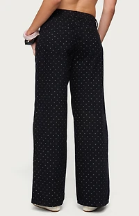 Edikted Misha Polka Dot Baggy Low Rise Jeans