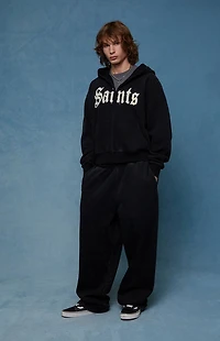 Pacsun Washed Black Fleece Extreme Baggy Sweatpants