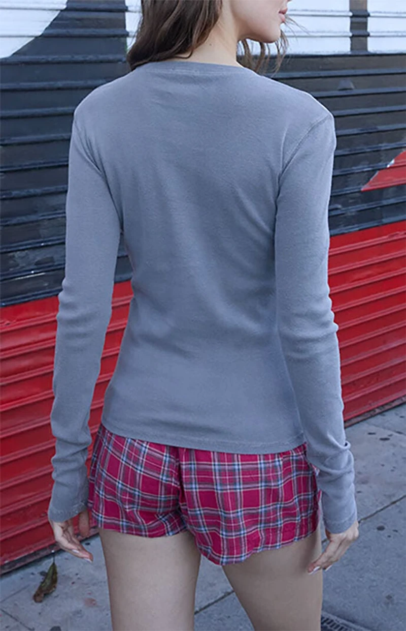 John Galt Light Gray Ainsley Long Sleeve Top