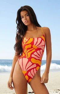 Salero Swim by Pacsun Floral Shirred One Piece Swimsuit
