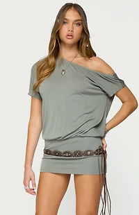 Edikted Sevie Off Shoulder Mini Dress