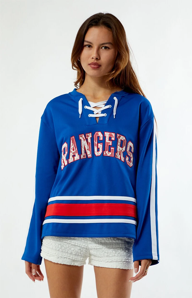 WILD COLLECTIVE x NHL New York Rangers Long Sleeve Hockey Jersey