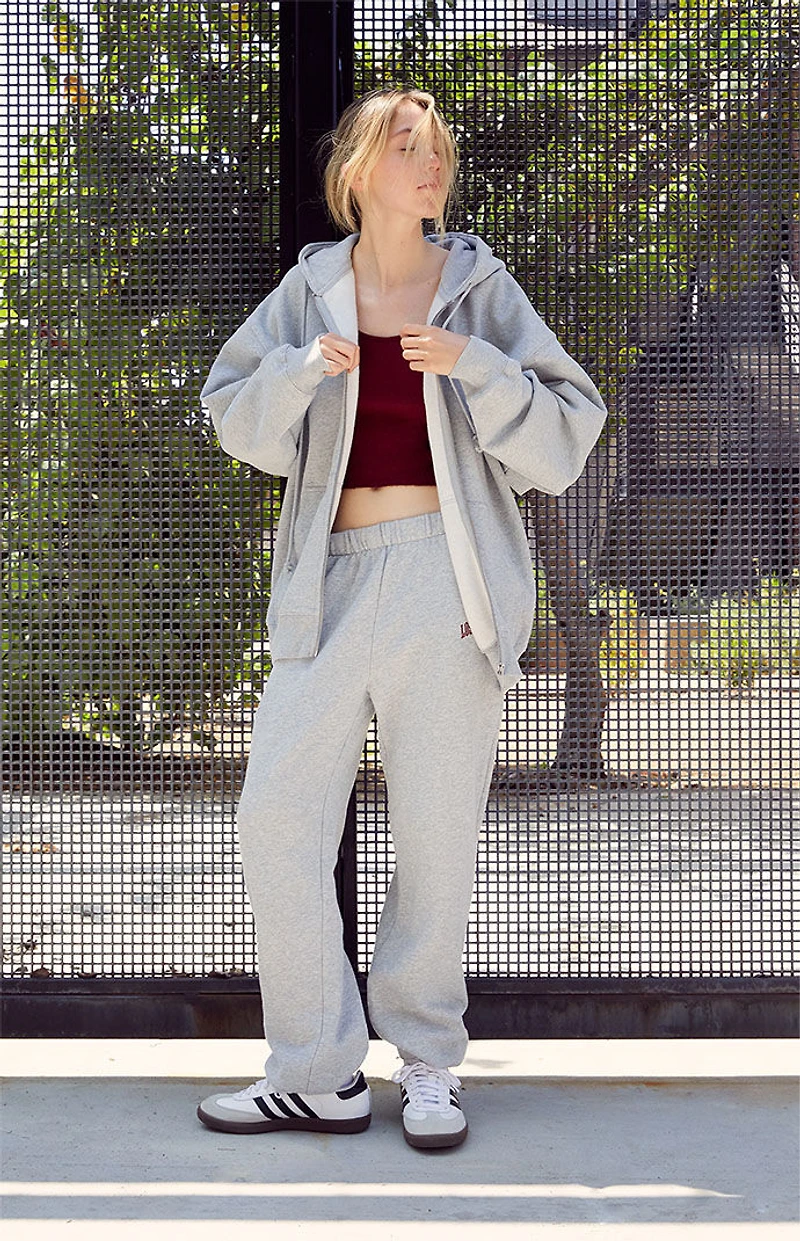 John Galt Heather Grey Full Zip Hoodie