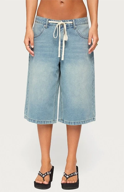 Edikted Jaci Denim Bermuda Shorts