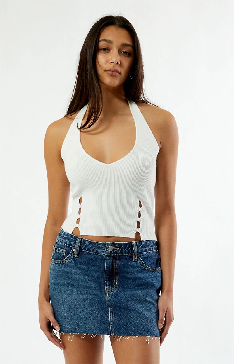 Your Favorite Button Front Sweater Halter Top