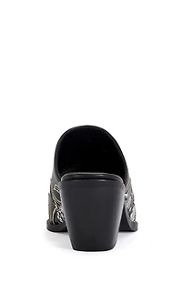AZALEA WANG Women's Cecily Black Western Mules