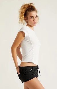 Third Charm Izzy Ribbed Cinched T-Shirt