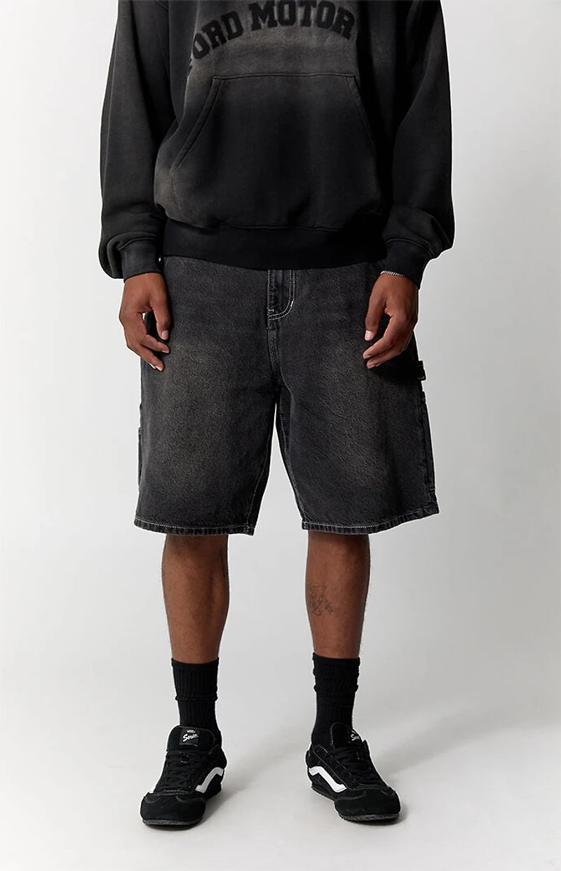 Pacsun Parker Baggy Jean Shorts Carpenter Black