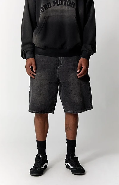 Pacsun Parker Baggy Jean Shorts Carpenter Black