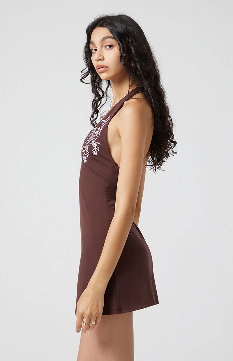 Beverly and Beck Embroidered Halter Mini Dress