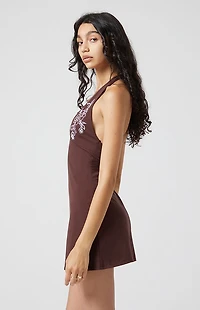 Beverly and Beck Embroidered Halter Mini Dress