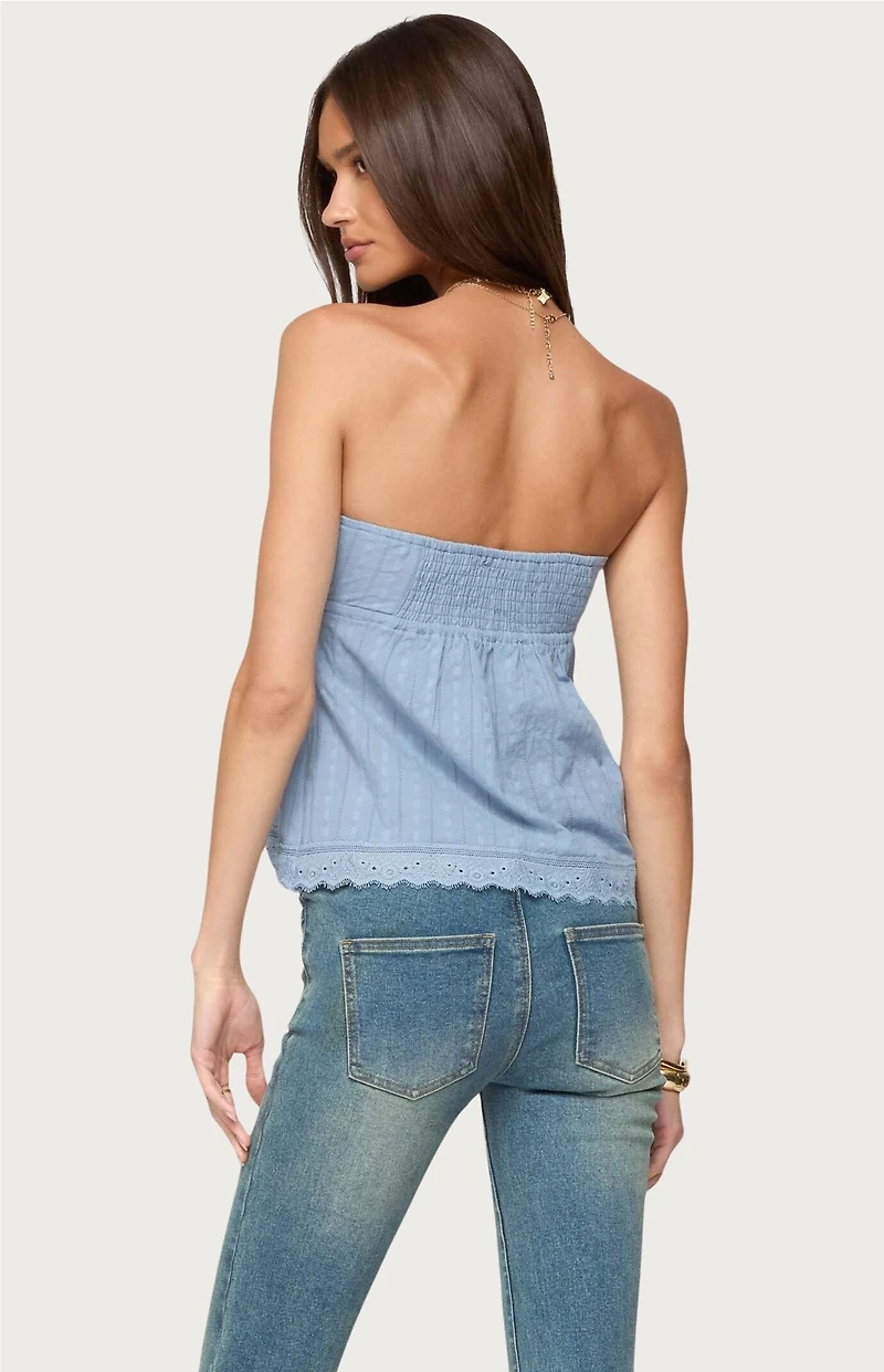 Edikted Narnie Striped Strapless Wrap Top