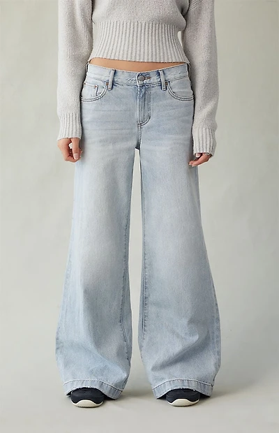 Pacsun Lena Low Rise Super Baggy Jeans Light Blue
