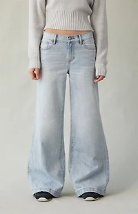 Pacsun Lena Low Rise Super Baggy Jeans Light Blue