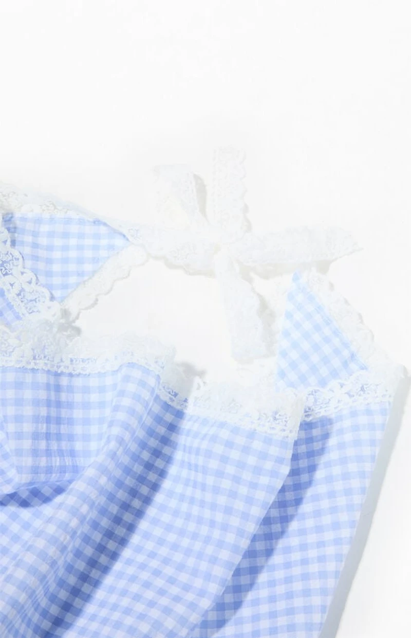 LA Hearts Dolly Gingham Lace Headscarf