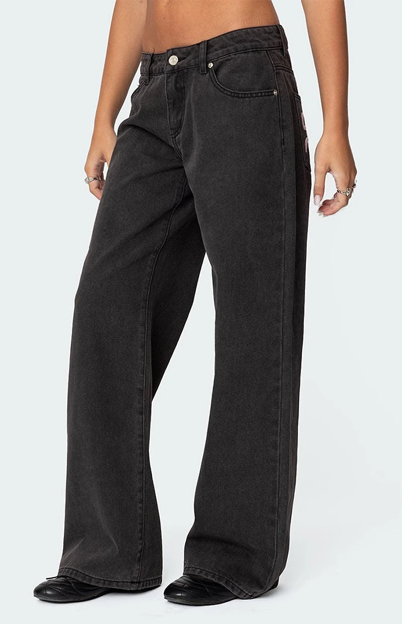 Edikted Bow Pocket Relaxed Jeans