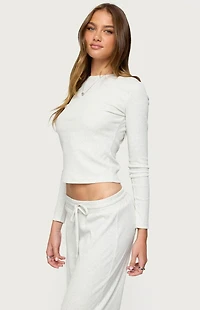 Edikted Cicilia Long Sleeve Ribbed T-Shirt