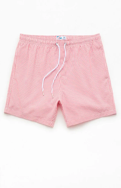 Bermies Striped Seersucker 5" Swim Trunks