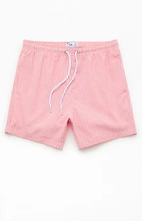 Bermies Striped Seersucker 5" Swim Trunks