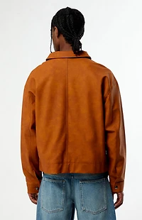 Pacsun Tan Faux Leather Billie Gas Jacket