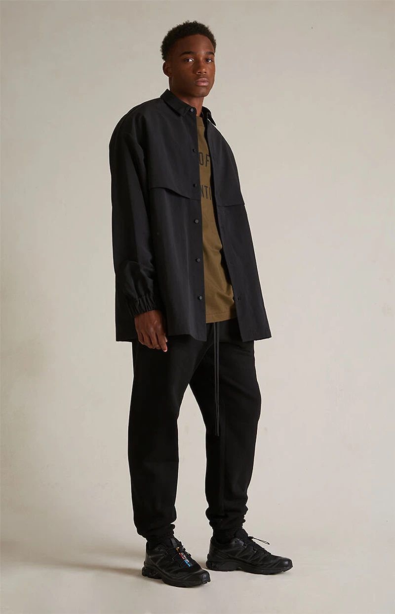 Fear of God ESSENTIALS Black Military Nylon Overshirt Jacket
