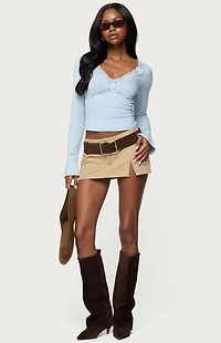 Edikted Mathilda Lacey Bell Sleeve Top