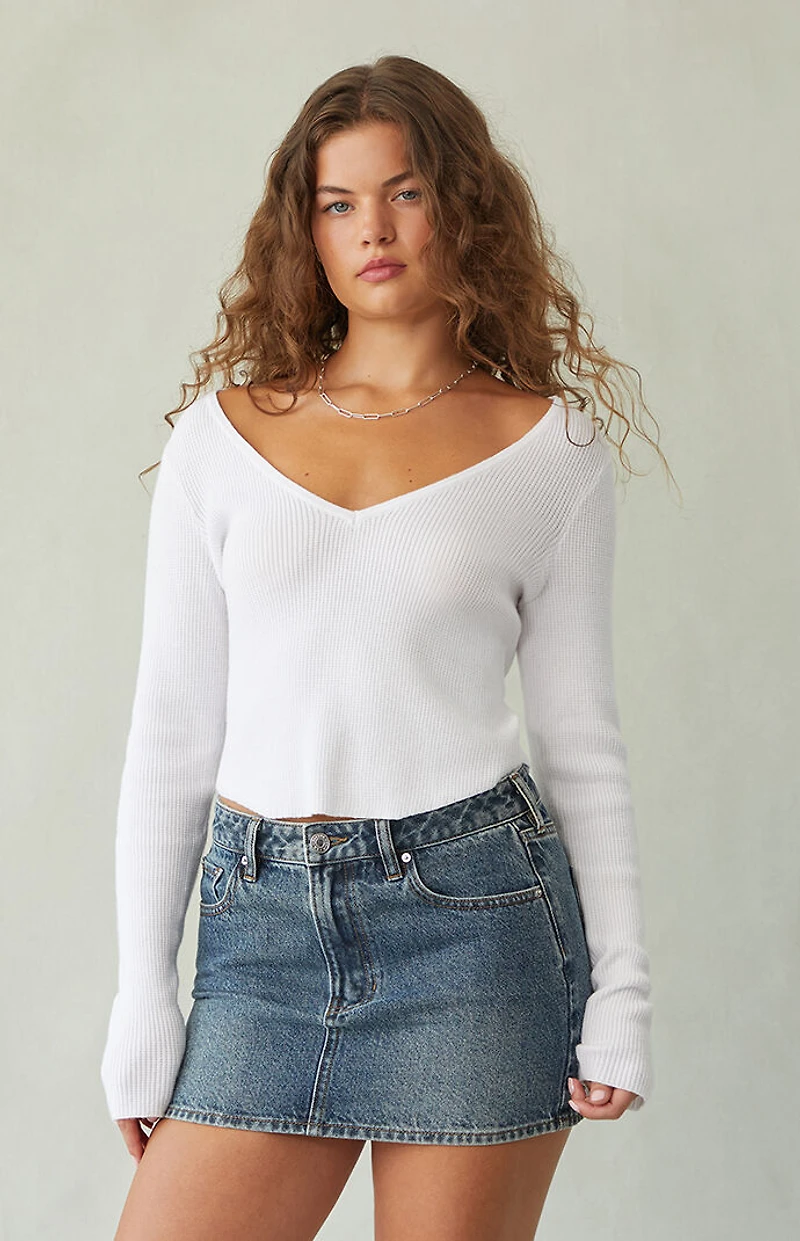 Pacsun Bella Dark Indigo Mid Rise Denim Mini Skirt