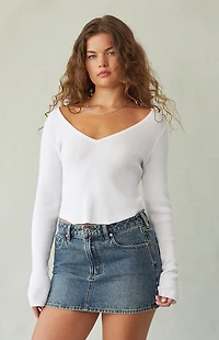 Pacsun Bella Dark Indigo Mid Rise Denim Mini Skirt